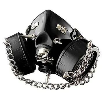 punkman2000 SteamPunk Chain Spike Vintage Cosplay Masuqes Gas Mask Respirator M2