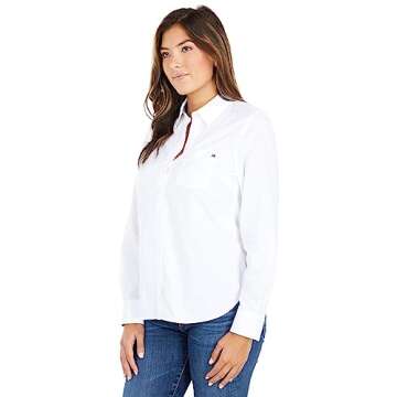 Tommy Hilfiger Solid Roll Tab Bright White LG (US 12-14)