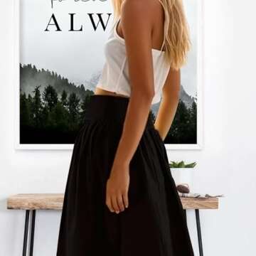 Women Y2k Bubble Maxi Skirt Summer Elastic Low Waist A Line Long Skirt Casual Fairy Ruffle Pleated Midi Dress Black