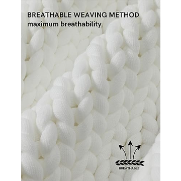 YnM Chunky Throw Blanket Hand Knitted Breathable Home Decor