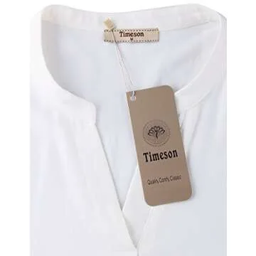 Timeson Blouses for Women: White Tunics Tops for Women - Short Sleeve Blouse Casual Business Attire Work Clothes Chiffon - Summer Tops for Office Women's V Neck Dress Shirts