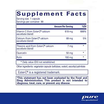 Pure Encapsulations Ester-C & Flavonoids - Vitamin C Supplement for Antioxidants - Immune & Vascular...