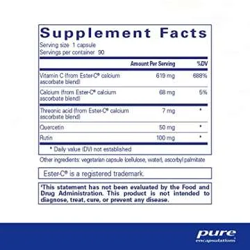 Pure Encapsulations Ester-C & Flavonoids - Vitamin C Supplement for Antioxidants - Immune & Vascular...