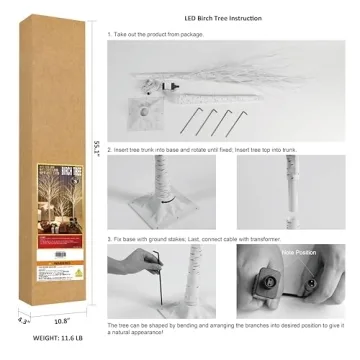 Lighted Birch Twig Tree Set for Indoor Outdoor Decor