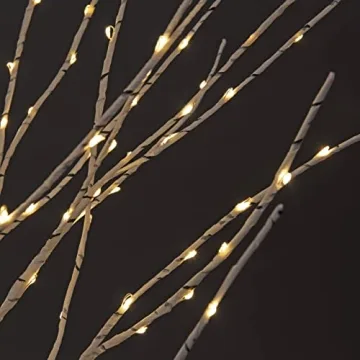Lighted Birch Twig Tree Set for Indoor Outdoor Decor