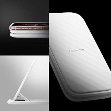 Spigen Wireless Charger, Qi Certified 15W Convertible Wireless Charging Stand & Pad Fast Charge for iPhone 13 Pro Max Mini 12 11 XS Pixel 6 Pro Galaxy S21 Ultra S20 FE Note 20 Z Fold 3 (No AC Adapter)
