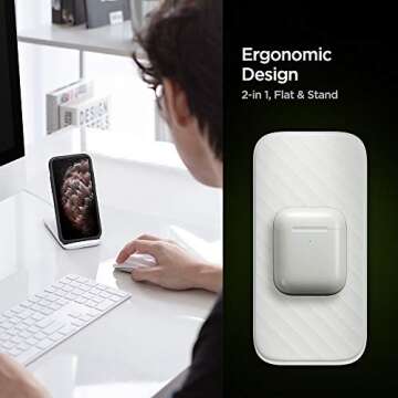 Spigen Wireless Charger, Qi Certified 15W Convertible Wireless Charging Stand & Pad Fast Charge for iPhone 13 Pro Max Mini 12 11 XS Pixel 6 Pro Galaxy S21 Ultra S20 FE Note 20 Z Fold 3 (No AC Adapter)