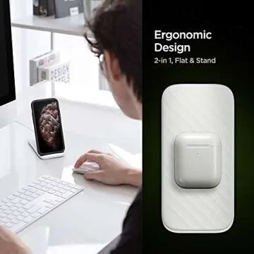 Spigen Wireless Charger, Qi Certified 15W Convertible Wireless Charging Stand & Pad Fast Charge for iPhone 13 Pro Max Mini 12 11 XS Pixel 6 Pro Galaxy S21 Ultra S20 FE Note 20 Z Fold 3 (No AC Adapter)