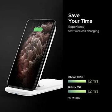 Spigen Wireless Charger, Qi Certified 15W Convertible Wireless Charging Stand & Pad Fast Charge for iPhone 13 Pro Max Mini 12 11 XS Pixel 6 Pro Galaxy S21 Ultra S20 FE Note 20 Z Fold 3 (No AC Adapter)