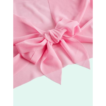 Verdusa Women's Tie Front Bell Long Sleeve Blouse in Pink