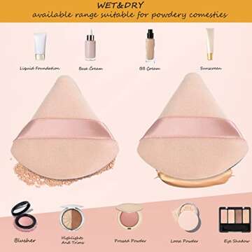 Triangle Powder Puff Makeup Sponge Set for Flawless Application