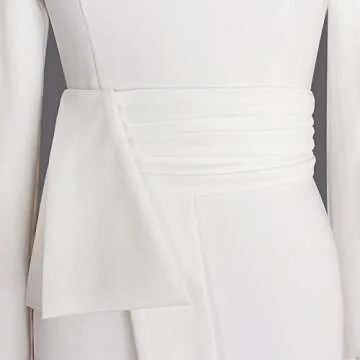 Leezeshaw Women Stretchy O-Neck Long Sleeve Pencil Dress