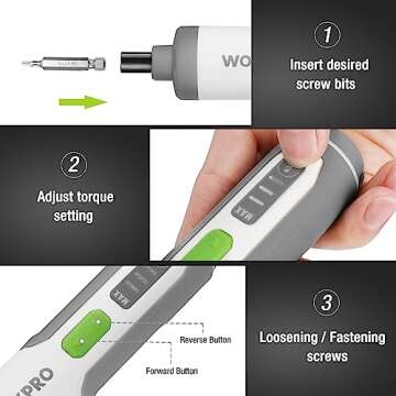 WORKPRO 4V Electric Screwdriver with Rechargeable Battery Set