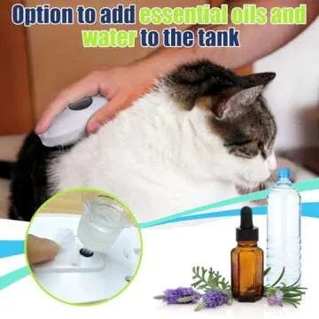 Vodolo 3-in-1 Rechargeable Steamy Cat Grooming Tool - Defur Comb, Spray Massage, Self-Cleaning Hair Brush with USB Port