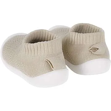 Baby Socks Boys Girls Breathable Walking Shoes Toddler Slippers Infant Shoes Toddle Sneaker with Soft Rubber Sole,Khaki-2