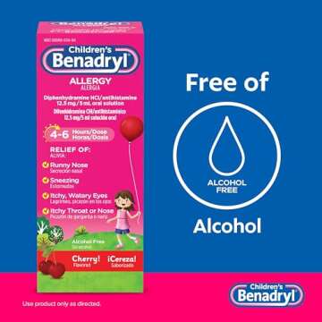 Benadryl Kids' Allergy Relief Liquid - Cherry Flavor, 4 fl oz