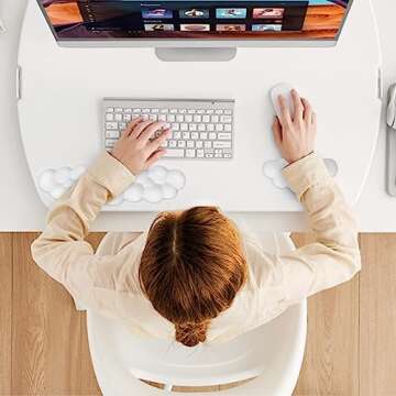 Cloud Mouse Keyboard Wrist Rest: Cute Wrist Rest Set - Ergonomic Memory Foam Wrist Support Pad with ...