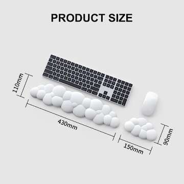 Cloud Mouse Keyboard Wrist Rest: Cute Wrist Rest Set - Ergonomic Memory Foam Wrist Support Pad with Non-Slip Base for Typing Pain Relief - for Computer Keyboard Laptop Home Office