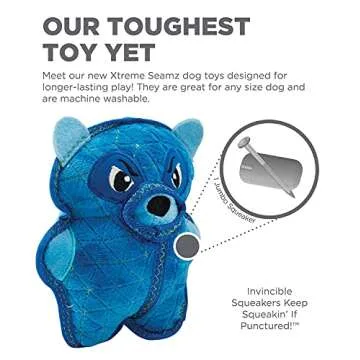 Xtreme Seamz Raccoon Toy for Aggressive Chewers