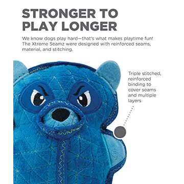 Xtreme Seamz Raccoon Toy for Aggressive Chewers
