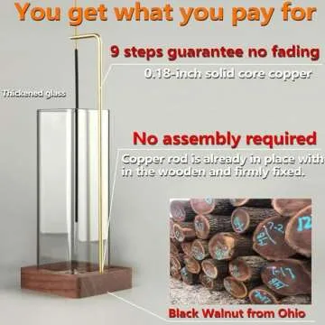 Goolan Incense Holder for Sticks [Anti-Ash Flying] with Removable Glass Ash Catcher No Mess Incense Burner
