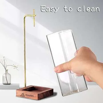 Goolan Incense Holder for Sticks [Anti-Ash Flying] with Removable Glass Ash Catcher No Mess Incense Burner