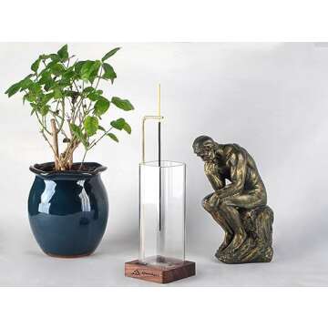 Goolan Incense Holder for Sticks [Anti-Ash Flying] with Removable Glass Ash Catcher No Mess Incense Burner