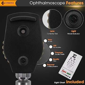 Cynamed 2-in-1 Ear Scope Set - Multi-Function Otoscope for Ear, Nose & Eye Examination- Professional...