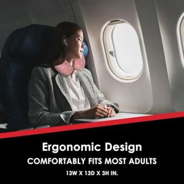 Disney Minnie Mouse Travel Pillow Bows and Polka Dots Portable Neck Pillow, Pink