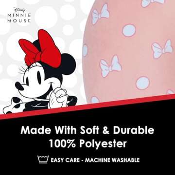 Disney Minnie Mouse Travel Pillow Bows and Polka Dots Portable Neck Pillow, Pink