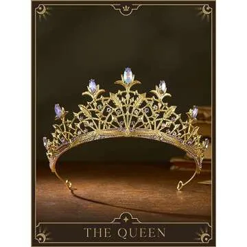 SWEETV Tarot Tiara Crown Gold for Women, Princess Diadem