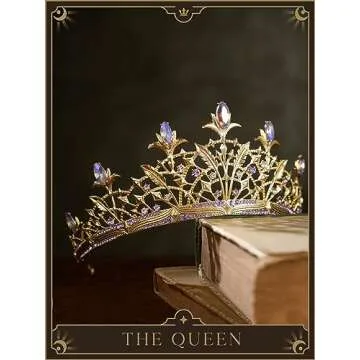 SWEETV Tarot Tiara Crown Gold for Women, Princess Diadem