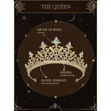 SWEETV Tarot Tiara Crown Gold for Women, Princess Diadem