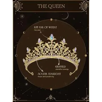 SWEETV Tarot Tiara Crown Gold for Women, Princess Diadem