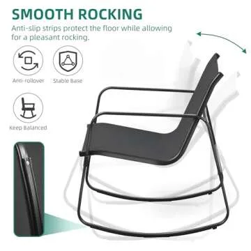 YITAHOME Patio Set with Rocking Bistro Chairs and Table