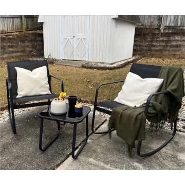 YITAHOME Patio Set with Rocking Bistro Chairs and Table