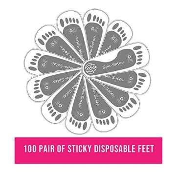 100 Pair Grey Disposable Adhesive Spray Tan Feet Protector Pads for Sunless Airbrush Tanning