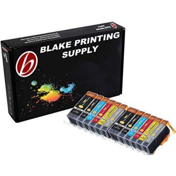 Blake Printing Supply Ink Cartridge for Inkjet Printer, 12-Pack (2 Small Black, 2 Cyan, 2 Gray, 2 Ma...
