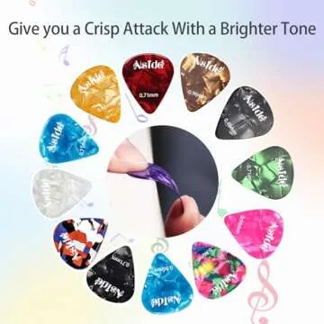 60 Pack Guitar Picks with Organizer Storage Box, 0.46 0.71 0.96mm Includes Thin, Medium, Heavy Colorful Celluloid Guitar Picks for Acoustic Guitar Electric Guitar Bass Ukulele