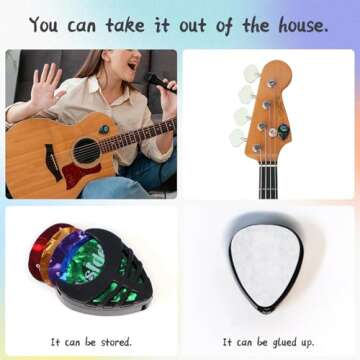 60 Pack Guitar Picks with Organizer Storage Box, 0.46 0.71 0.96mm Includes Thin, Medium, Heavy Colorful Celluloid Guitar Picks for Acoustic Guitar Electric Guitar Bass Ukulele