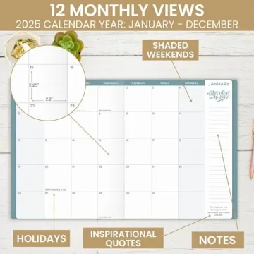 bloom daily planners 2025 Monthly Planner Calendar Book (January 2025 - December 2025) - Large 9” x 12” Floral Agenda Schedule Organizer - Blooming Wildly