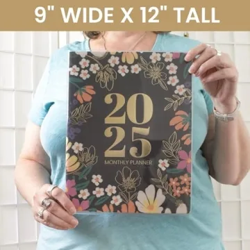 bloom daily planners 2025 Monthly Planner Calendar Book (January 2025 - December 2025) - Large 9” x 12” Floral Agenda Schedule Organizer - Blooming Wildly