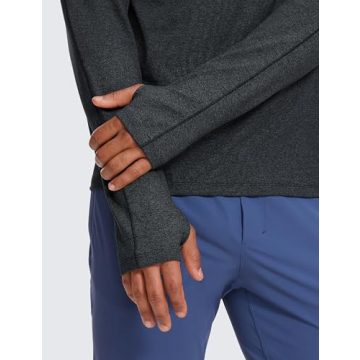 CRZ YOGA Men's Warm Breathable Workout Quarter Zip Pullover