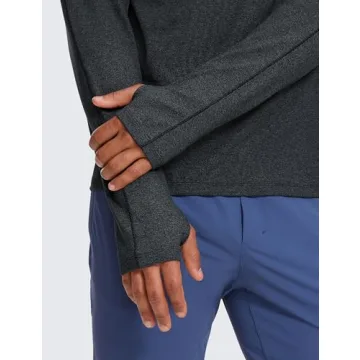 CRZ YOGA Men's Warm Breathable Workout Quarter Zip Pullover