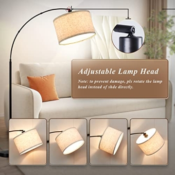 Luvkczc Modern Dimmable Arc Floor Lamp for Living Room