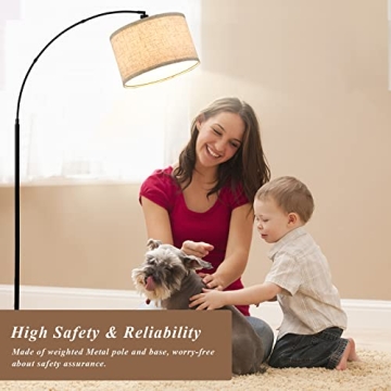 Luvkczc Modern Dimmable Arc Floor Lamp for Living Room