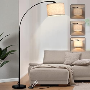 Luvkczc Modern Dimmable Arc Floor Lamp for Living Room