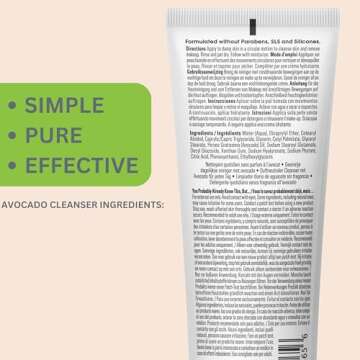 Yes To Avocado Fragrance Free Daily Cream Cleanser, Hydrating Face Wash That Removes Makeup & Impurities Leaving Skin Moisturized With Hyaluronic Acid & Glycerin, Natural Vegan & Cruelty Free, 4 Fl Oz