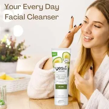 Yes To Avocado Fragrance Free Daily Cream Cleanser, Hydrating Face Wash That Removes Makeup & Impurities Leaving Skin Moisturized With Hyaluronic Acid & Glycerin, Natural Vegan & Cruelty Free, 4 Fl Oz