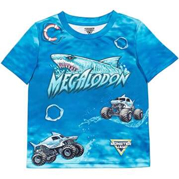 Monster Jam Megalodon El Toro Loco Grave Digger Toddler Boys 3 Pack T-Shirts